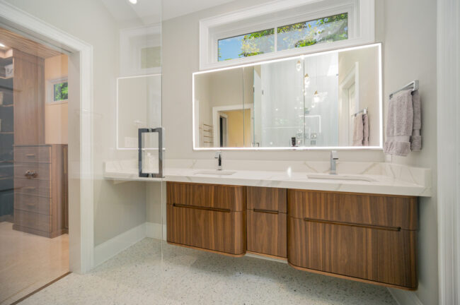 bathroom vanity and lighting