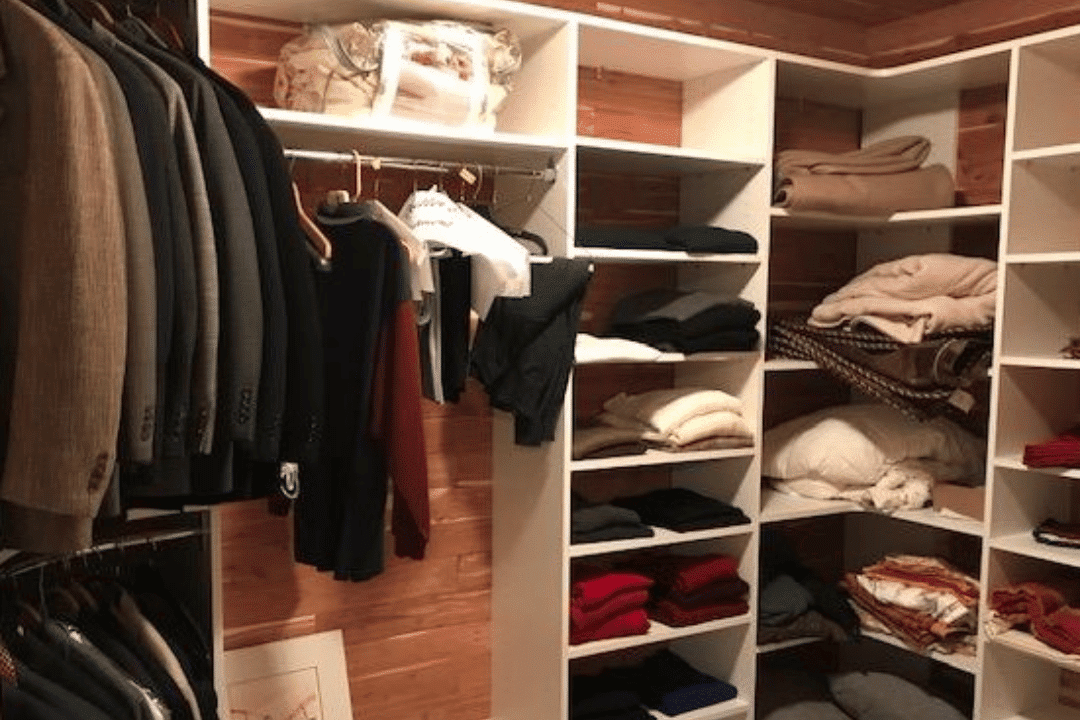 clutter-free closet design in Westchester home