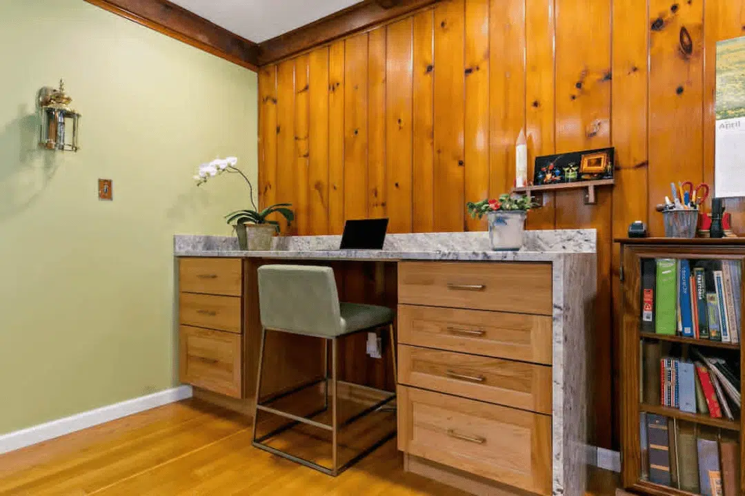 remote work setup with ergonomic design