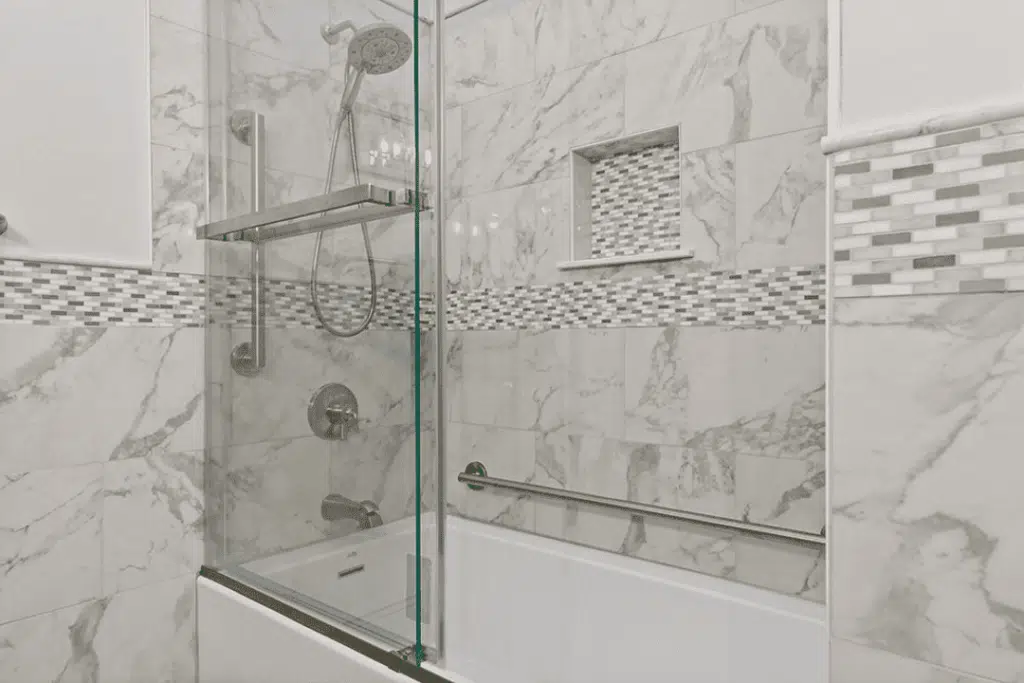 Modern shower design in a compact bathroom