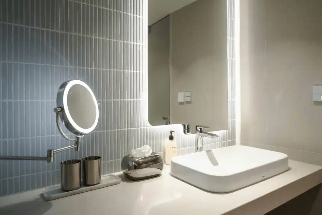 Custom bathroom vanity with organised storage and clutter-free design