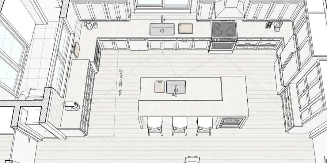 Custom kitchen design with smart layout planning and functional work triangle