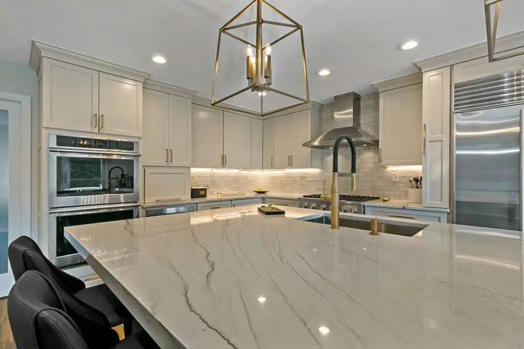 High-end kitchen remodel featuring durable countertops and efficient layout design